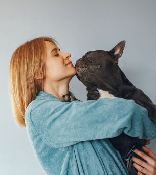 girl with dog