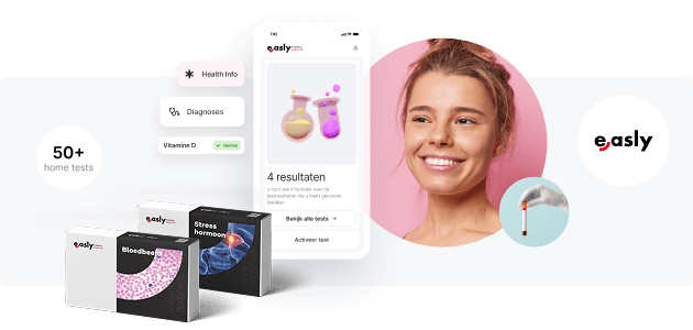 banner van Easly waarop meerdere testen te zien zijn